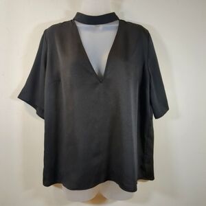 Express Black Women's V Neck Top Size L